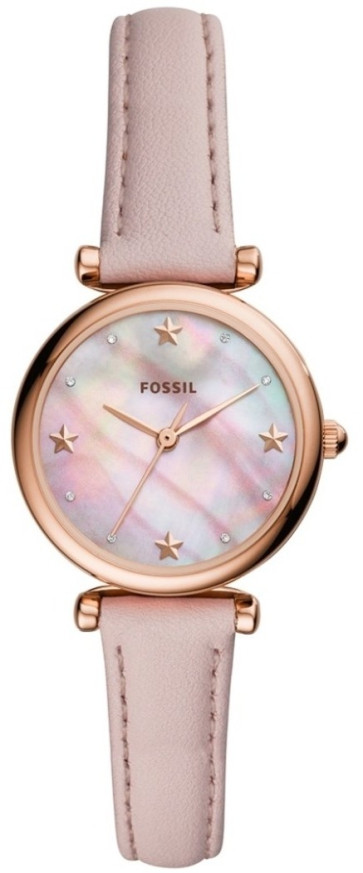 Horlogeband Fossil ES4525 Leder Roze 12mm